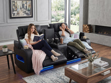 Jazz Black Leather Aire Transformer Power Reclining Loveseat