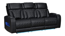 Jazz Black Leather Aire Transformer Power Reclining Sofa & Loveseat Living Room Set
