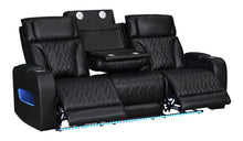 Jazz Black Leather Aire Transformer Power Reclining Sofa & Loveseat Living Room Set