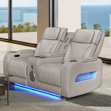 Jazz Ice Leather Aire Transformer Power Reclining Loveseat