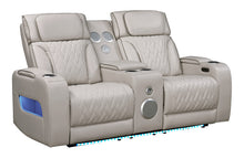 Jazz Ice Leather Aire Transformer Power Reclining Loveseat