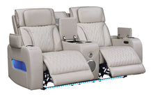 Jazz Ice Leather Aire Transformer Power Reclining Loveseat