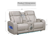 Jazz Ice Leather Aire Transformer Power Reclining Loveseat