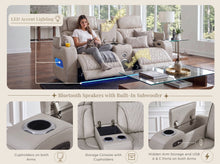 Jazz Ice Leather Aire Transformer Power Reclining Loveseat