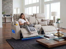 Jazz Ice Leather Aire Transformer Power Reclining Loveseat