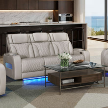Jazz Ice Leather Aire Transformer Power Reclining Sofa
