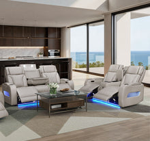 Jazz Ice Leather Aire Transformer Power Reclining Sofa & Loveseat Living Room Set