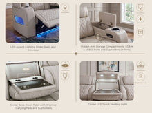 Jazz Ice Leather Aire Transformer Power Reclining Sofa