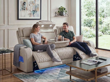 Jazz Ice Leather Aire Transformer Power Reclining Sofa