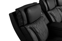 Jazz 117"W Black Leather Aire Transformer Power Reclining Sectional Sofa