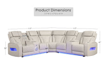 Jazz 117"W Ice Leather Aire Transformer Power Reclining Sectional Sofa