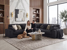 Sloane 117"W Charcoal Corduroy Reversible L-Shape Modular Sectional Sofa (81650-4)