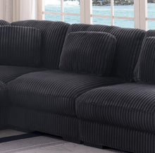Sloane 117"W Charcoal Corduroy Reversible L-Shape Modular Sectional Sofa (81650-4)