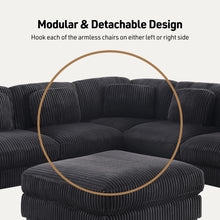 Sloane 117"W Charcoal Corduroy Reversible L-Shape Modular Sectional Sofa (81650-4)