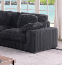 Sloane 117"W Charcoal Corduroy Reversible L-Shape Modular Sectional Sofa (81650-4)