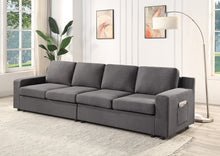 Waylon 119" Gray Linen 4-Seater Sofa