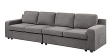 Waylon 119" Gray Linen 4-Seater Sofa