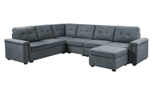 Isla 119" Gray Woven 7-Seater Sectional Sofa