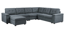 Isla 119" Gray Woven 7-Seater Sectional Sofa