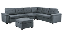 Isla 119" Gray Woven 7-Seater Sectional Sofa
