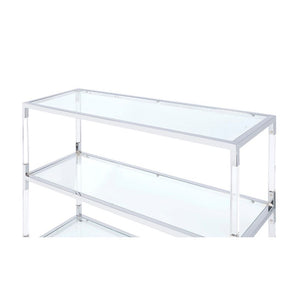 Raegan - TV Stand - Clear Acrylic, Chrome & Clear Glass
