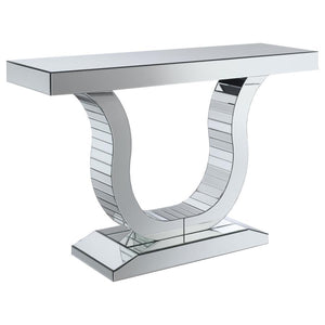 Saanvi - U-Shaped Mirrored Entryway Console Table - Silver