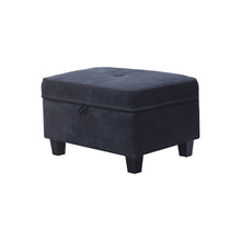 Harmony 99.5"W Black Fabric Sectional Sofa