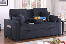 Cody II 70" Dark Gray Woven Convertible Sleeper Loveseat