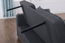 Cody II 70" Dark Gray Linen Convertible Sleeper Loveseat