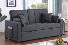 Cody II 70" Dark Gray Linen Convertible Sleeper Loveseat