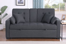Cody II 70" Dark Gray Linen Convertible Sleeper Loveseat