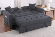 Cody II 70" Dark Gray Linen Convertible Sleeper Loveseat