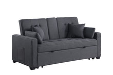 Cody II 70" Dark Gray Linen Convertible Sleeper Loveseat