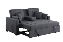 Cody II 70" Dark Gray Linen Convertible Sleeper Loveseat