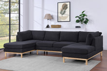 Hallie Black Sherpa 124"W Double Chaise U-Shape Sectional Sofa