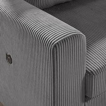 Rowan 107"W Dark Gray Corduroy Sectional Sofa