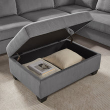 Rowan 107"W Dark Gray Corduroy Sectional Sofa