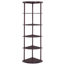 Bonwick - 5-Shelf Corner Bookshelf - Cappuccino