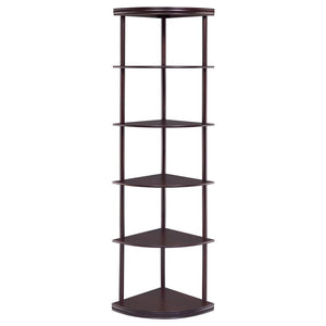 Bonwick - 5-Shelf Corner Bookshelf - Cappuccino