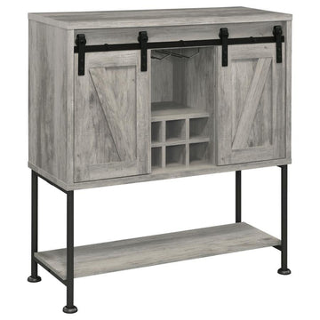 Claremont - Sliding Door Home Bar Wine Cabinet - Gray Driftwood