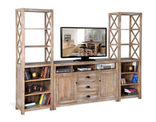 Durango - Entertainment Wall With 66" Console & 2 Piers - Weathered Brown