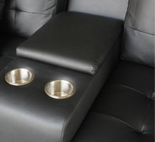 Genesis Black PU Sofa Loveseat Living Room Set