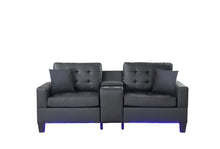 Genesis Black PU Sofa Loveseat Living Room Set