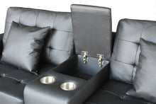 Genesis Black PU Sofa Loveseat Living Room Set