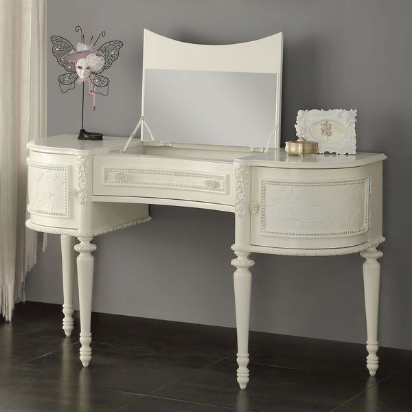Dorothy Vanity Desk & Mirror Ivory