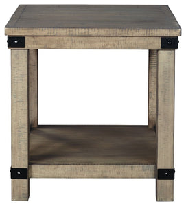 Aldwin - Gray - Rectangular End Table - Crossbuck Styling