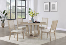 Trofello - 5 Piece Round Dining Table Set - White Washed