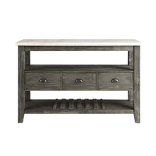 Merel - Server - White Marble Top & Gray Oak