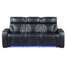 Ephron - Power Motion Sofa With Dropdown Table, Wireless Charging, Reading Light, Power Headrests & LED - Black