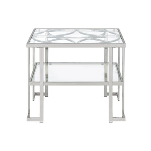 Kalan - End Table - Glass & Silver